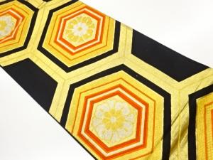 子持ち亀甲に華文模様織り出し袋帯